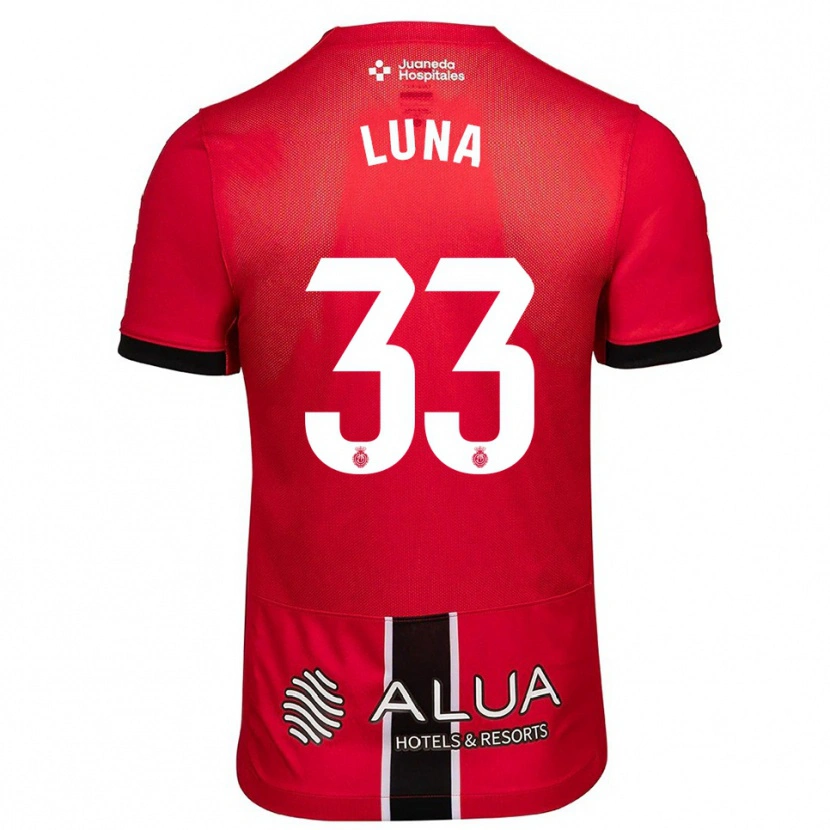 Danxen Mænd Daniel Luna #33 Rød Sort Hjemmebane Spillertrøjer 2025/26 Trøje T-Shirt