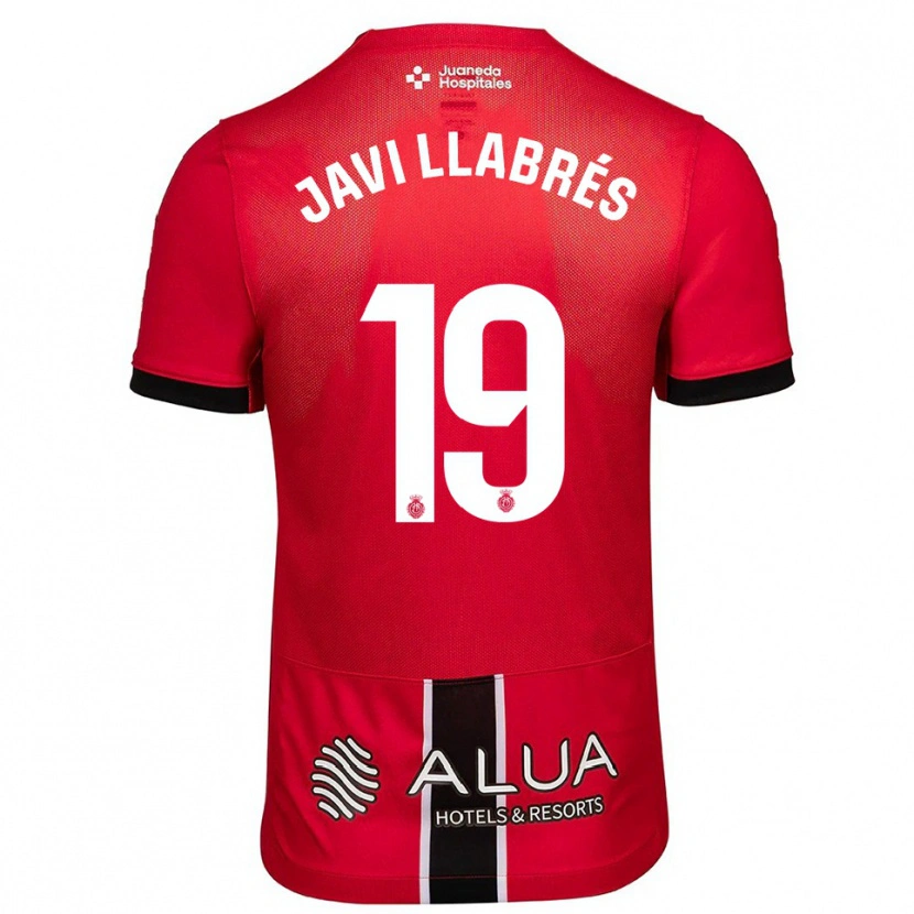 Danxen Mænd Javi Llabrés #19 Rød Sort Hjemmebane Spillertrøjer 2025/26 Trøje T-Shirt