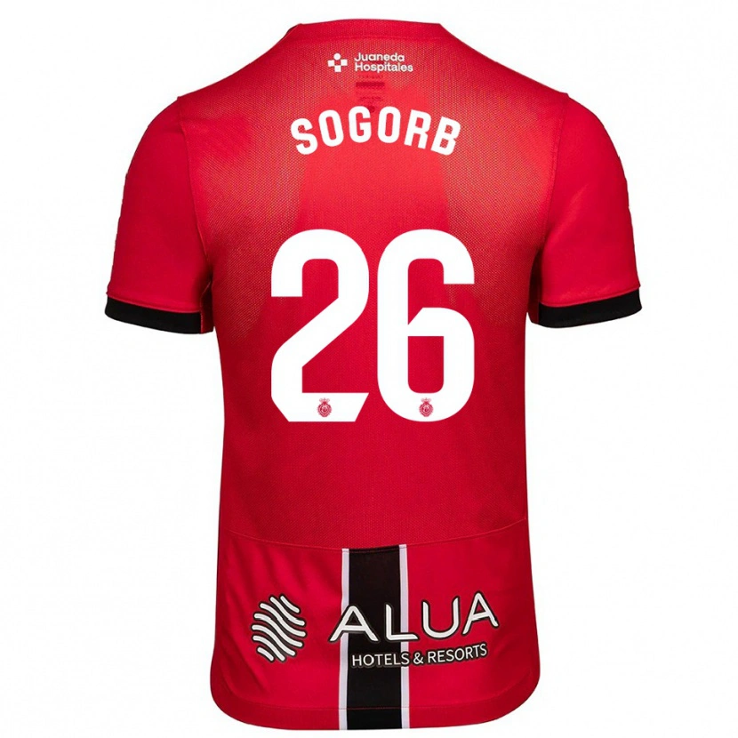 Danxen Mænd Carles Sogorb #26 Rød Sort Hjemmebane Spillertrøjer 2025/26 Trøje T-Shirt