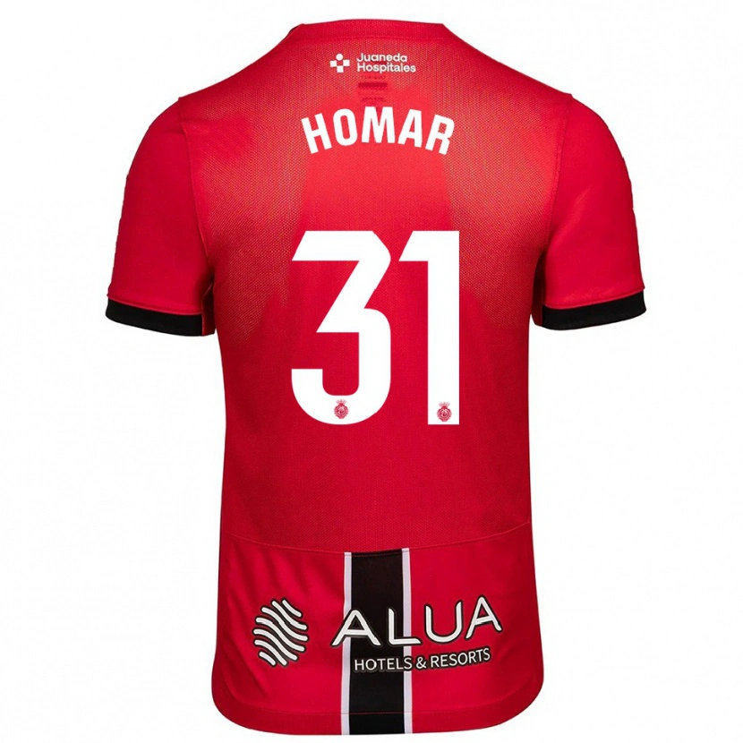 Danxen Mænd Gaspar Homar #31 Rød Sort Hjemmebane Spillertrøjer 2025/26 Trøje T-Shirt