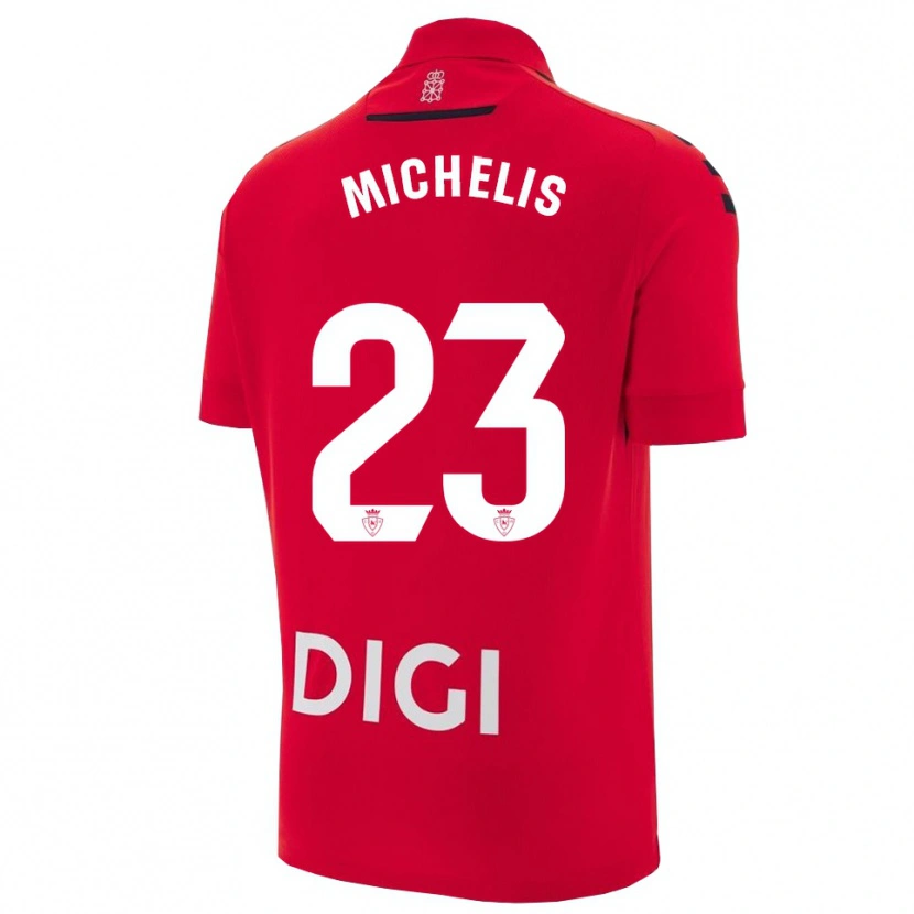 Danxen Mænd Nikolaos Michelis #23 Rød Sort Hjemmebane Spillertrøjer 2025/26 Trøje T-Shirt