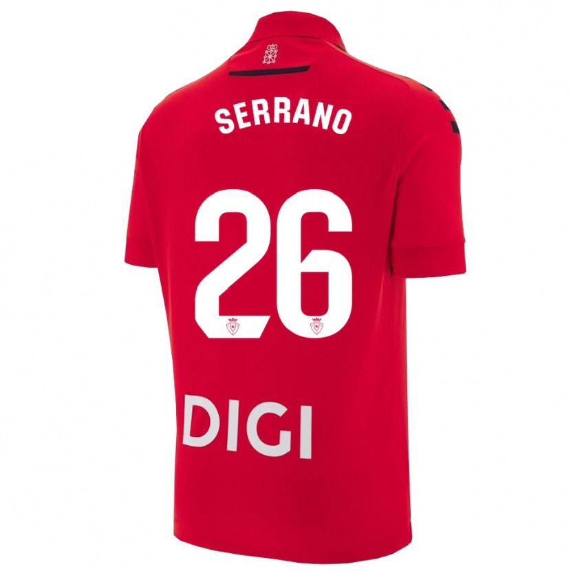 Danxen Mænd Mikel Serrano #26 Rød Sort Hjemmebane Spillertrøjer 2025/26 Trøje T-Shirt