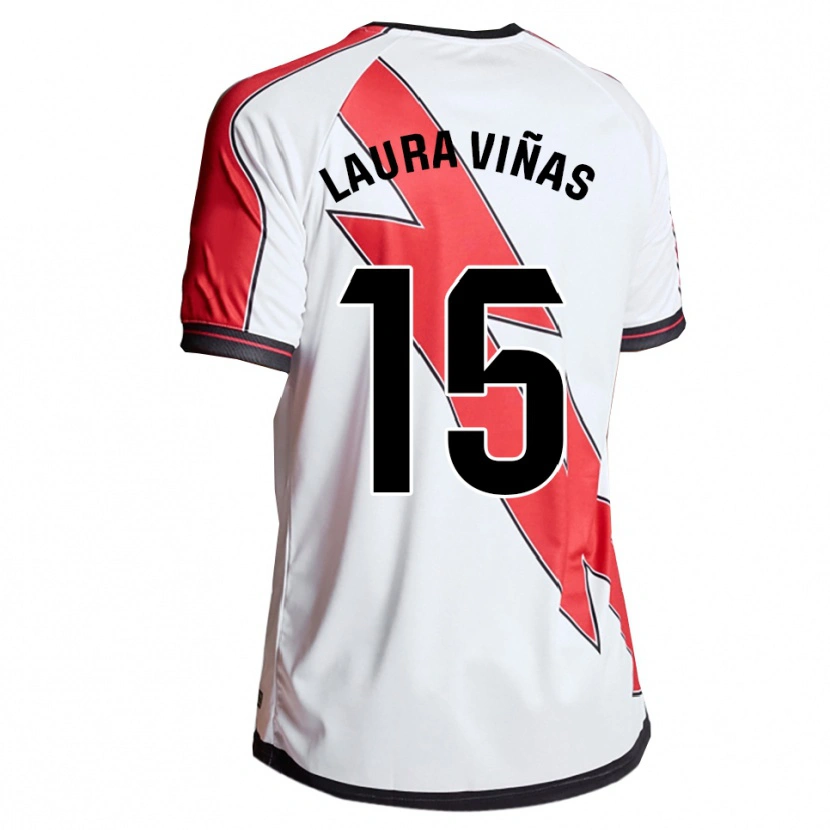 Danxen Mænd Laura Viñas Herrera #15 Hvid Rød Hjemmebane Spillertrøjer 2025/26 Trøje T-Shirt