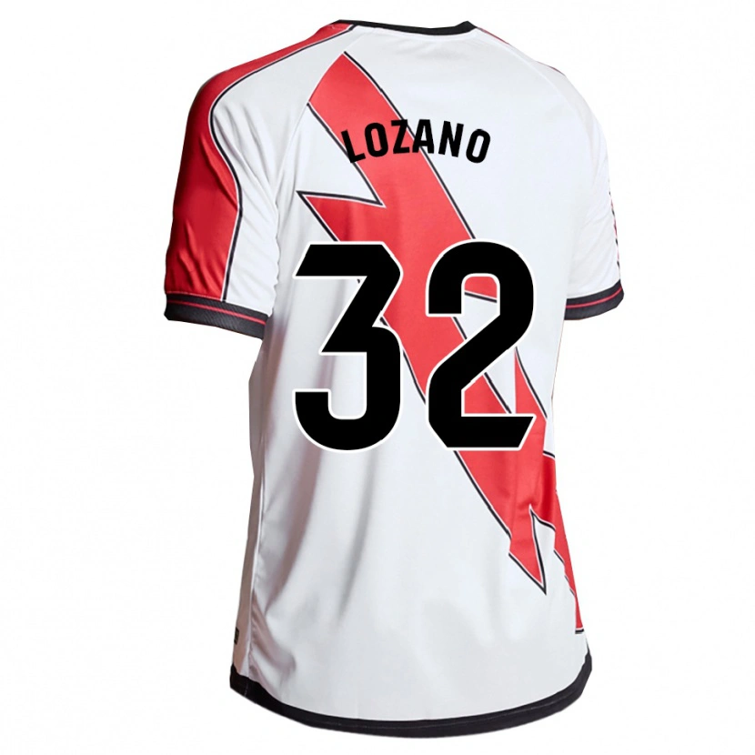 Danxen Mænd Sergio Lozano #32 Hvid Rød Hjemmebane Spillertrøjer 2025/26 Trøje T-Shirt
