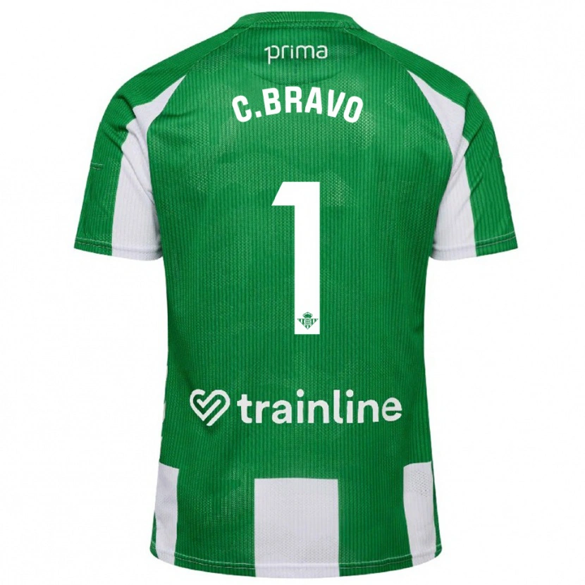 Danxen Mænd Claudio Bravo #1 Grøn Hvid Hjemmebane Spillertrøjer 2025/26 Trøje T-Shirt