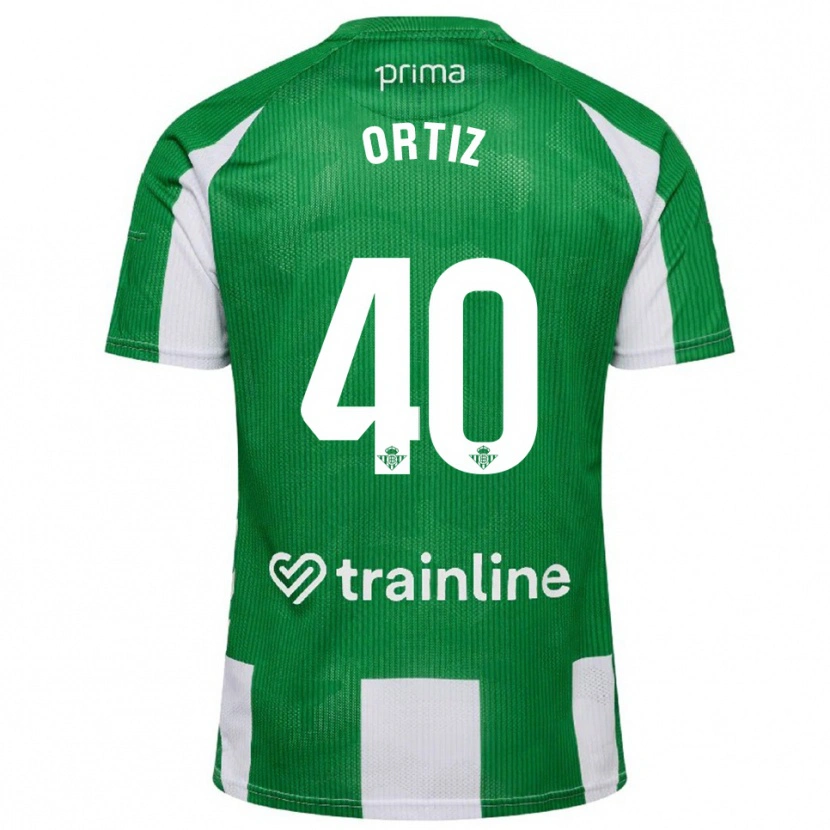 Danxen Mænd Ángel Ortiz #40 Grøn Hvid Hjemmebane Spillertrøjer 2025/26 Trøje T-Shirt