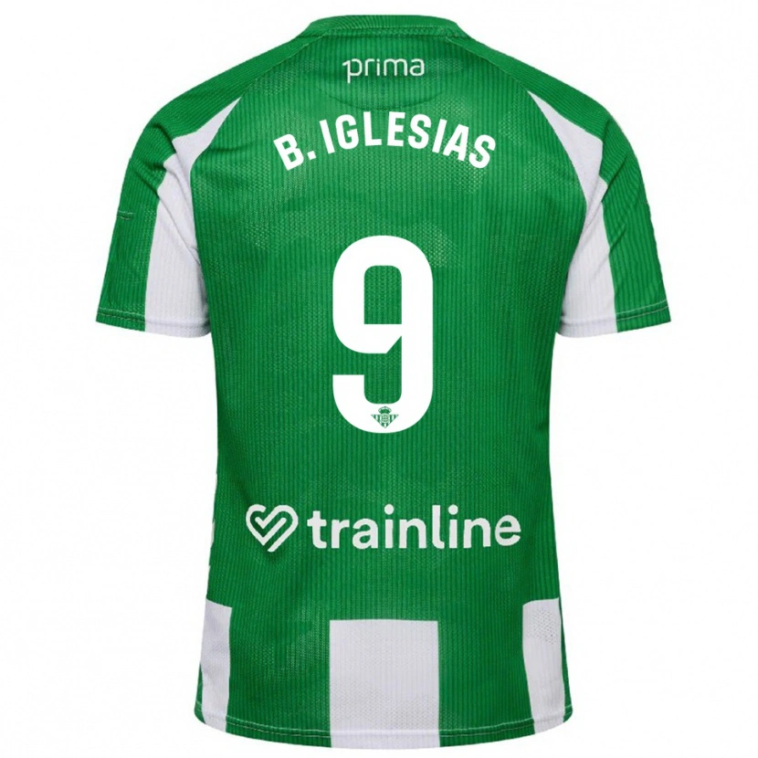 Danxen Mænd Borja Iglesias #9 Grøn Hvid Hjemmebane Spillertrøjer 2025/26 Trøje T-Shirt