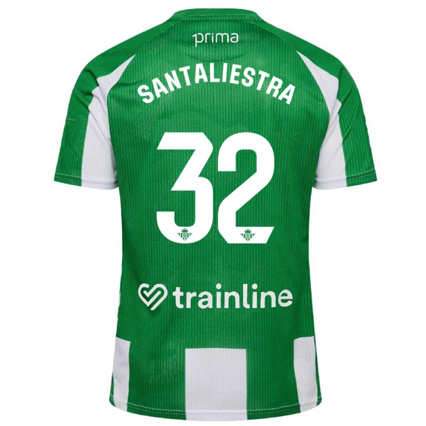 Danxen Mænd Carla Santaliestra #32 Grøn Hvid Hjemmebane Spillertrøjer 2025/26 Trøje T-Shirt