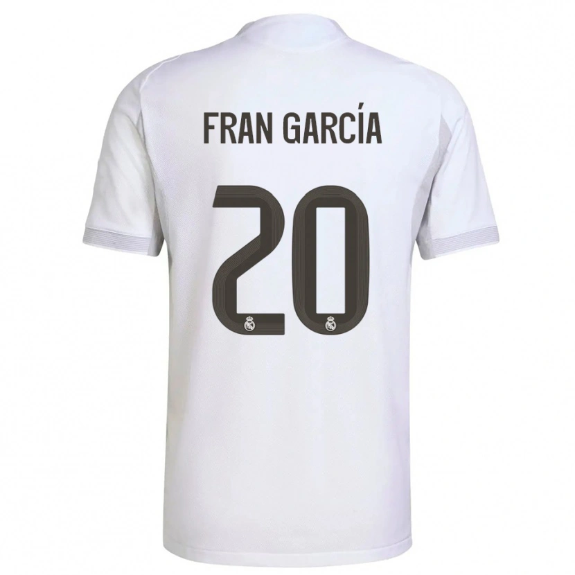 Danxen Mænd Fran García #20 Hvid Gul Hjemmebane Spillertrøjer 2025/26 Trøje T-Shirt