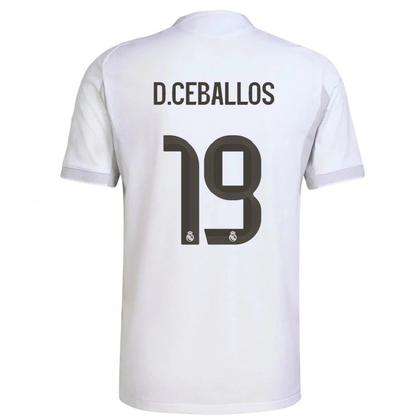 Danxen Mænd Dani Ceballos #19 Hvid Gul Hjemmebane Spillertrøjer 2025/26 Trøje T-Shirt