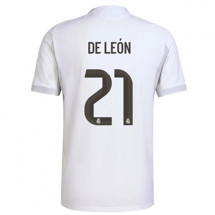 Danxen Mænd Jeremy De León #21 Hvid Gul Hjemmebane Spillertrøjer 2025/26 Trøje T-Shirt