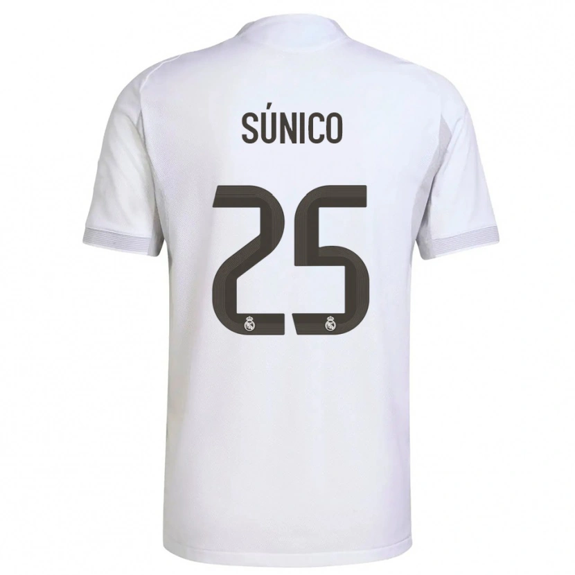 Danxen Mænd Guille Súnico #25 Hvid Gul Hjemmebane Spillertrøjer 2025/26 Trøje T-Shirt