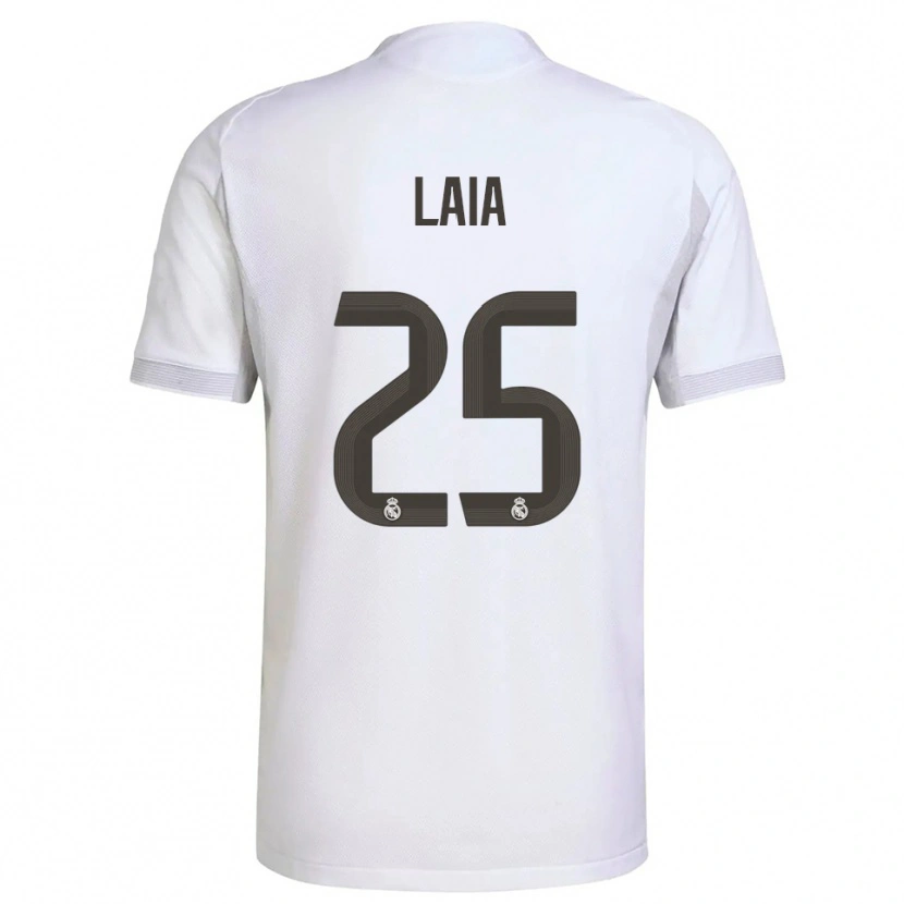 Danxen Mænd Laia López De La Morena #25 Hvid Gul Hjemmebane Spillertrøjer 2025/26 Trøje T-Shirt