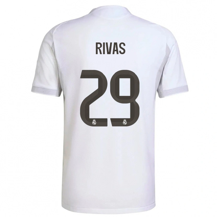 Danxen Mænd Mario Rivas #29 Hvid Gul Hjemmebane Spillertrøjer 2025/26 Trøje T-Shirt