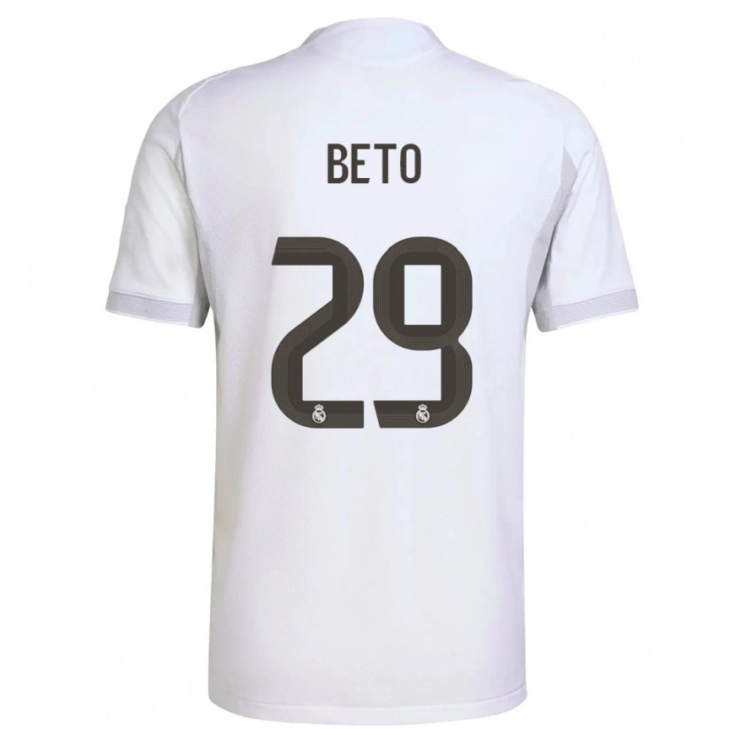 Danxen Mænd Beto Martínez #29 Hvid Gul Hjemmebane Spillertrøjer 2025/26 Trøje T-Shirt