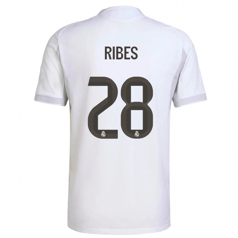 Danxen Mænd Kike Ribes #28 Hvid Gul Hjemmebane Spillertrøjer 2025/26 Trøje T-Shirt