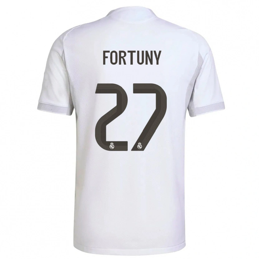 Danxen Mænd Pol Fortuny #27 Hvid Gul Hjemmebane Spillertrøjer 2025/26 Trøje T-Shirt