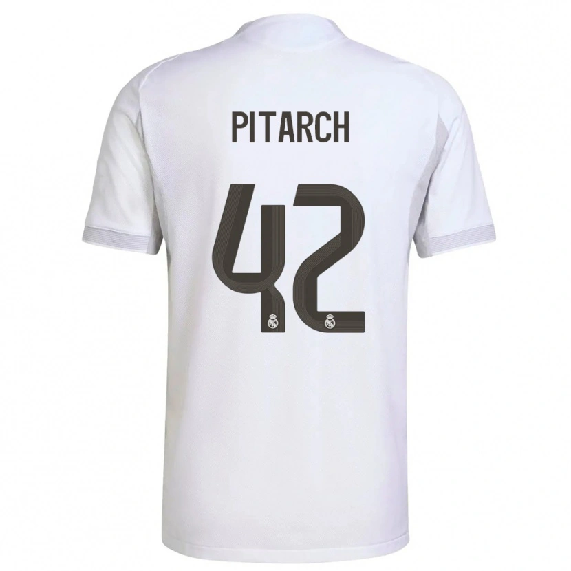Danxen Mænd Thiago Pitarch #42 Hvid Gul Hjemmebane Spillertrøjer 2025/26 Trøje T-Shirt