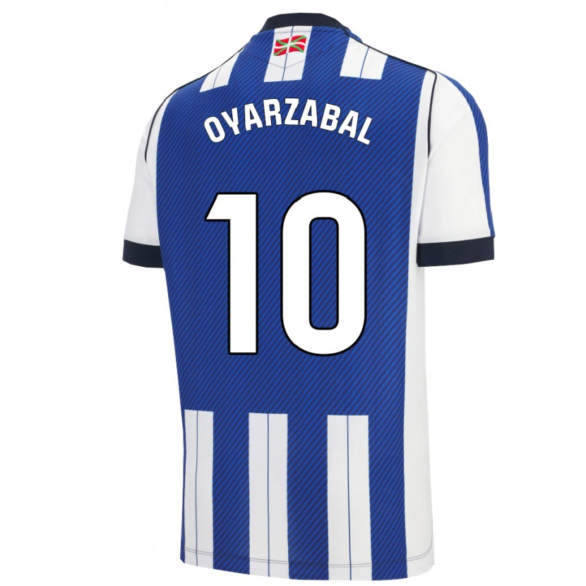 Danxen Mænd Mikel Oyarzabal #10 Blå Hvid Hjemmebane Spillertrøjer 2025/26 Trøje T-Shirt