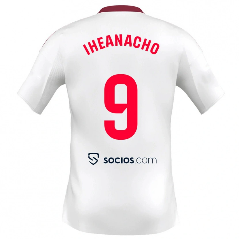 Danxen Mænd Kelechi Iheanacho #9 Hvid Rød Hjemmebane Spillertrøjer 2025/26 Trøje T-Shirt