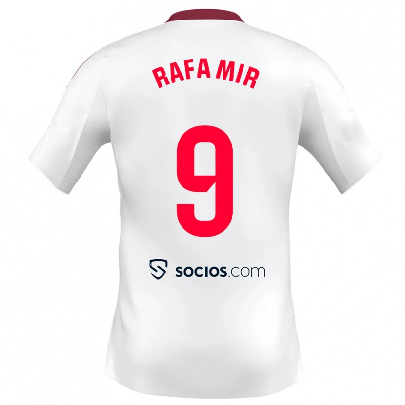 Danxen Mænd Rafa Mir #9 Hvid Rød Hjemmebane Spillertrøjer 2025/26 Trøje T-Shirt