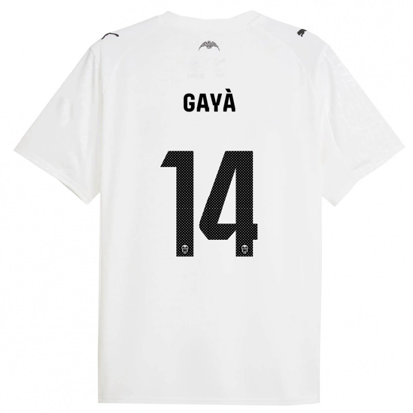 Danxen Mænd José Gayà #14 Hvid Sort Hjemmebane Spillertrøjer 2025/26 Trøje T-Shirt