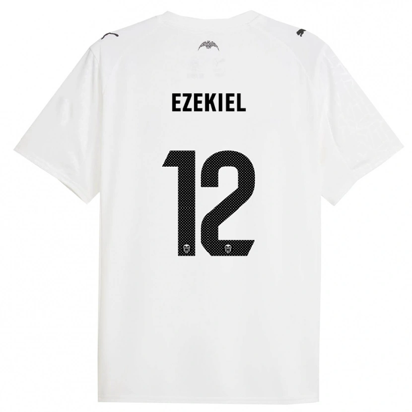 Danxen Mænd Ezekiel Montunrayo #12 Hvid Sort Hjemmebane Spillertrøjer 2025/26 Trøje T-Shirt