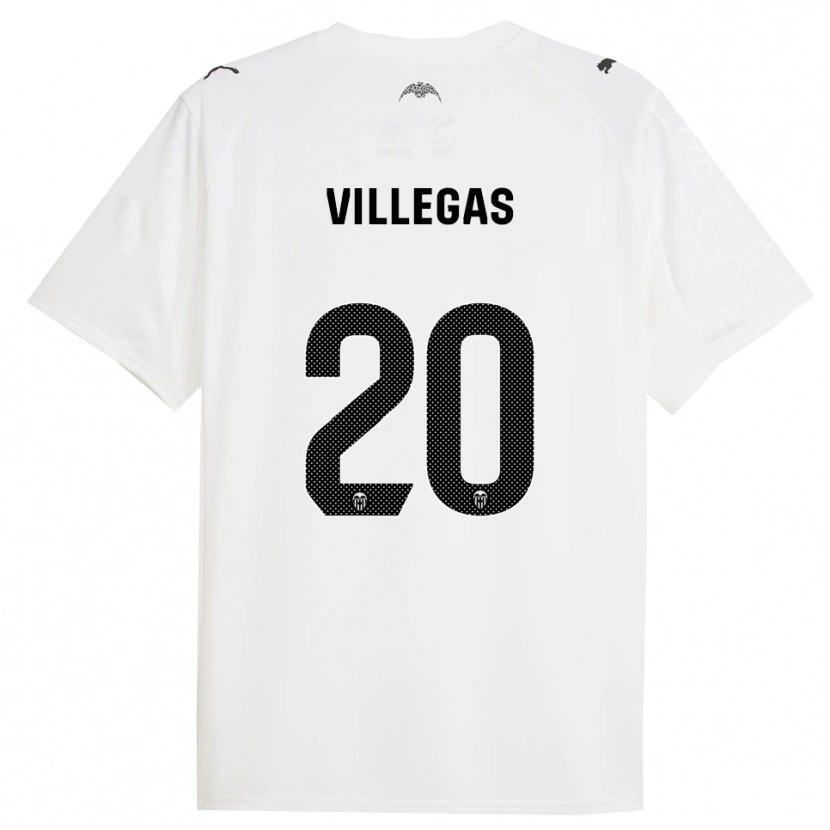 Danxen Mænd Noelia Villegas #20 Hvid Sort Hjemmebane Spillertrøjer 2025/26 Trøje T-Shirt