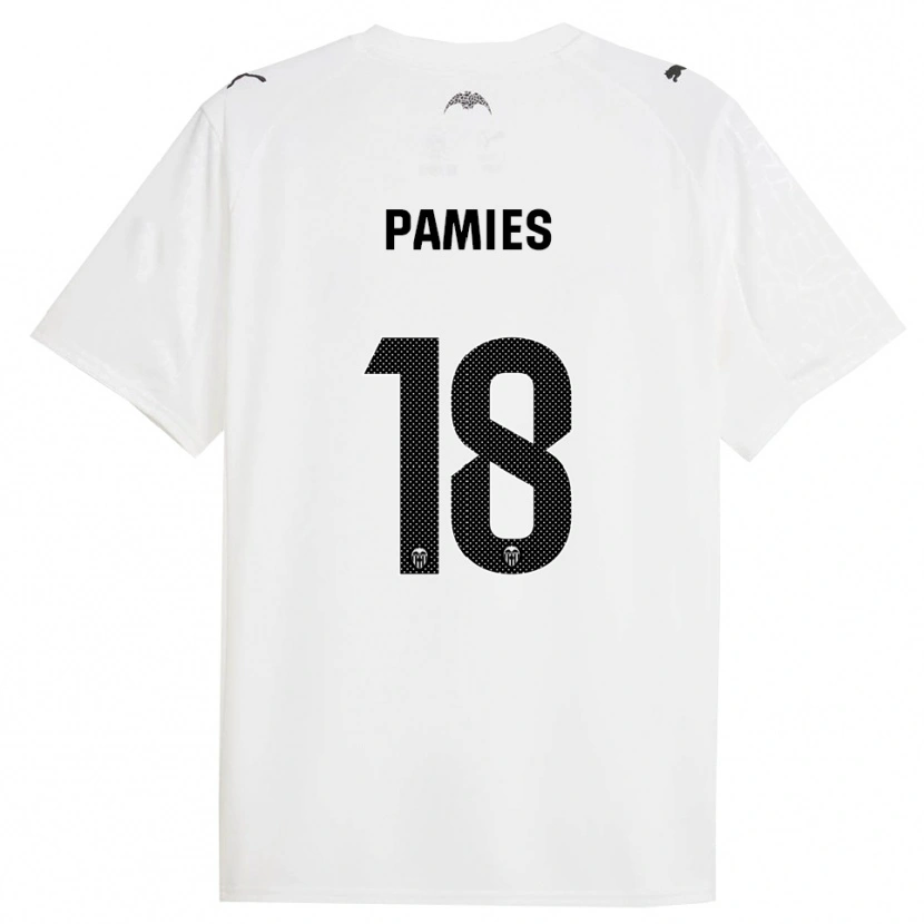 Danxen Mænd Javi Pamies #18 Hvid Sort Hjemmebane Spillertrøjer 2025/26 Trøje T-Shirt