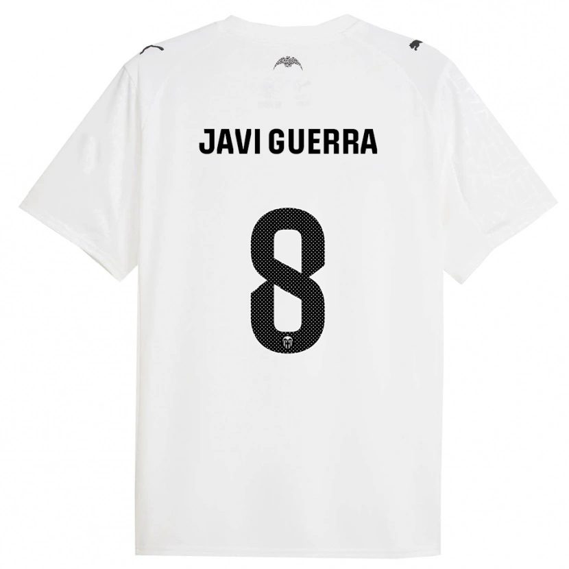 Danxen Mænd Javi Guerra #8 Hvid Sort Hjemmebane Spillertrøjer 2025/26 Trøje T-Shirt
