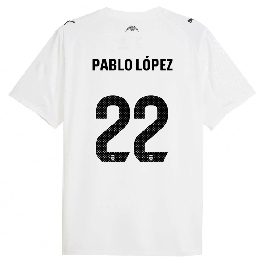 Danxen Mænd Pablo López #22 Hvid Sort Hjemmebane Spillertrøjer 2025/26 Trøje T-Shirt