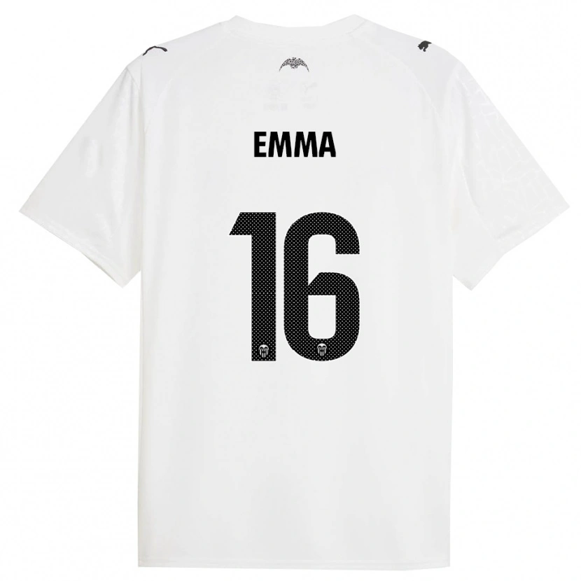 Danxen Mænd Emma Martín Queralt #16 Hvid Sort Hjemmebane Spillertrøjer 2025/26 Trøje T-Shirt