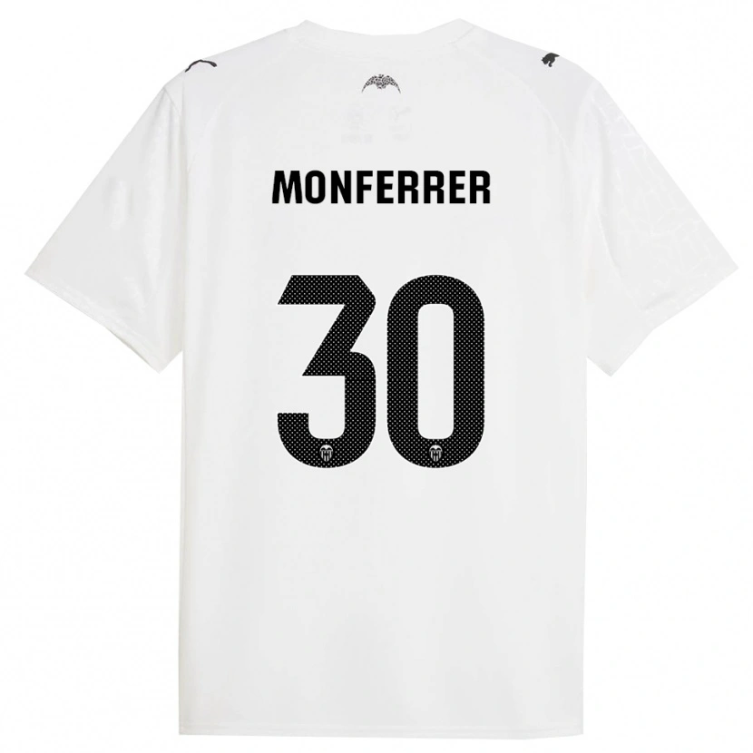 Danxen Mænd Miguel Monferrer #30 Hvid Sort Hjemmebane Spillertrøjer 2025/26 Trøje T-Shirt