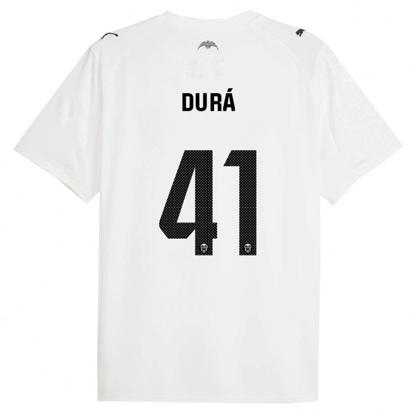 Danxen Mænd Jaume Durá #41 Hvid Sort Hjemmebane Spillertrøjer 2025/26 Trøje T-Shirt