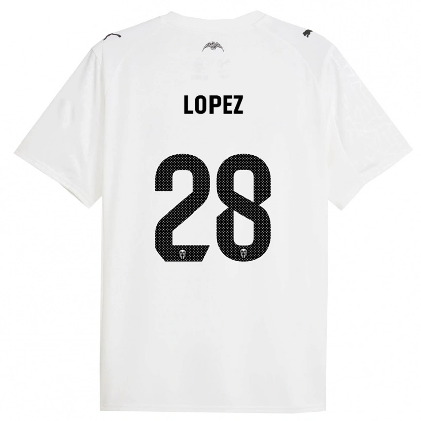 Danxen Mænd Saray Lopez #28 Hvid Sort Hjemmebane Spillertrøjer 2025/26 Trøje T-Shirt