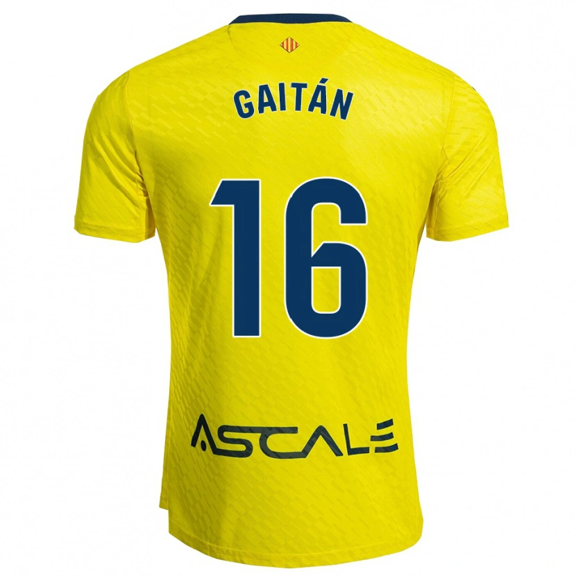 Danxen Mænd Joselillo Gaitán #16 Gul Navy Hjemmebane Spillertrøjer 2025/26 Trøje T-Shirt