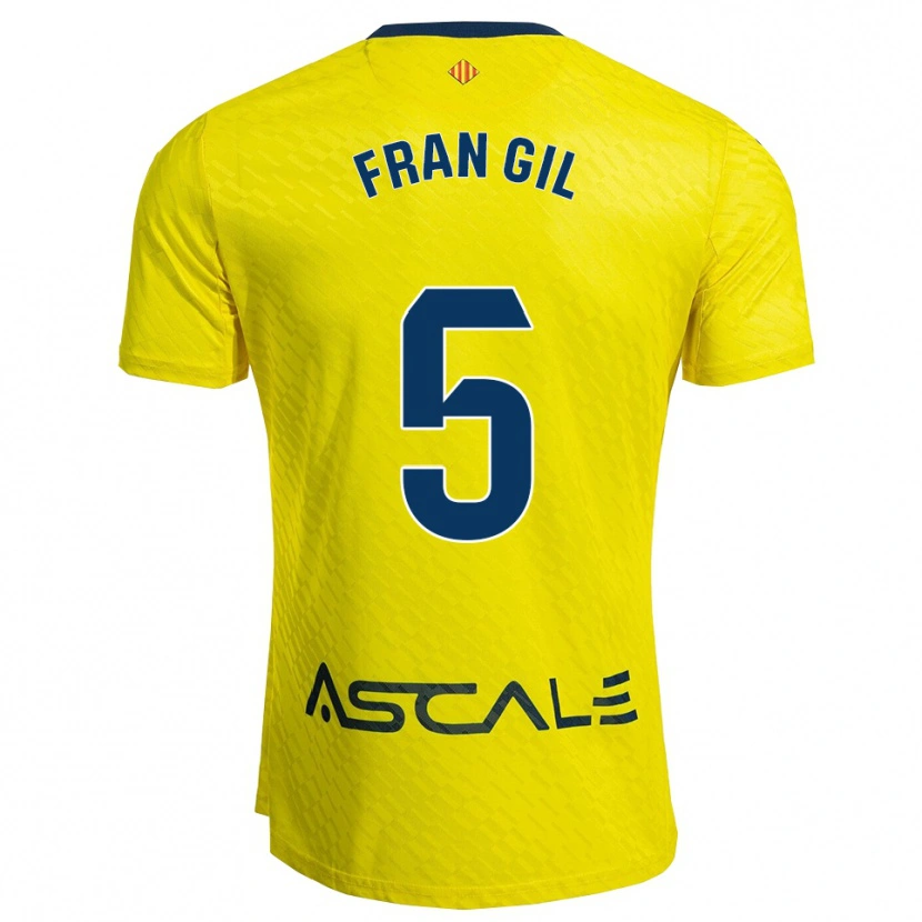 Danxen Mænd Fran Gil #5 Gul Navy Hjemmebane Spillertrøjer 2025/26 Trøje T-Shirt