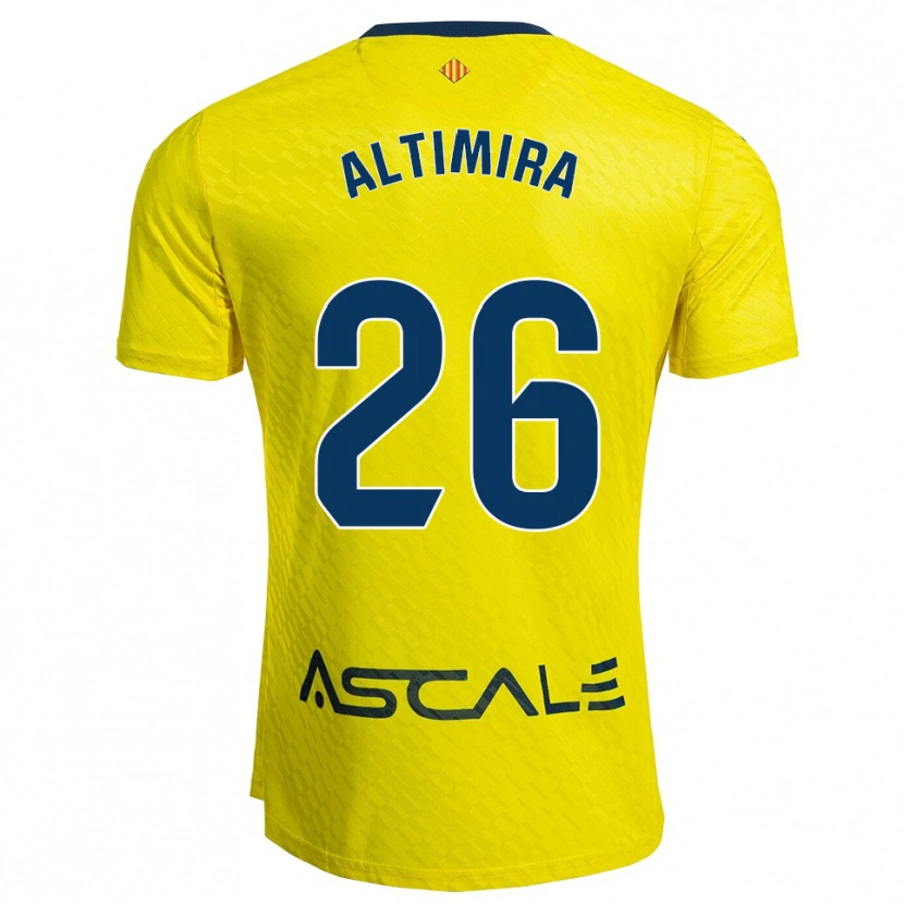 Danxen Mænd Adrià Altimira #26 Gul Navy Hjemmebane Spillertrøjer 2025/26 Trøje T-Shirt