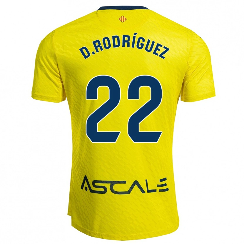Danxen Mænd Daniel Rodríguez #22 Gul Navy Hjemmebane Spillertrøjer 2025/26 Trøje T-Shirt