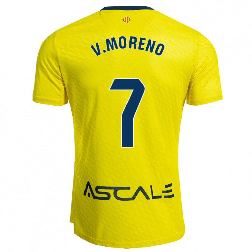 Danxen Mænd Víctor Moreno #7 Gul Navy Hjemmebane Spillertrøjer 2025/26 Trøje T-Shirt