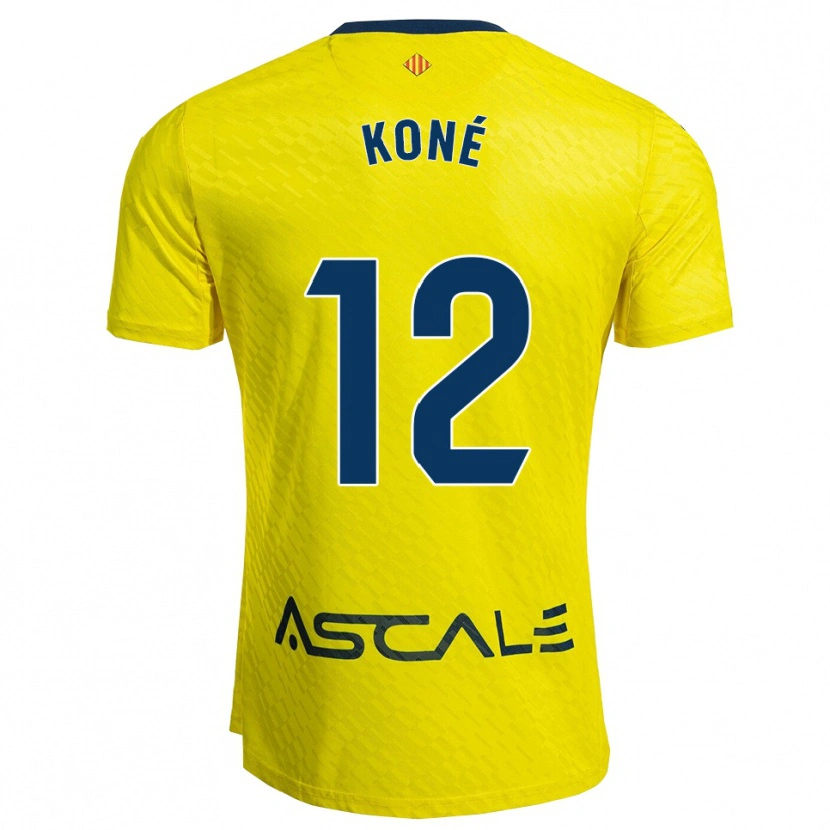 Danxen Mænd Ayouba Koné #12 Gul Navy Hjemmebane Spillertrøjer 2025/26 Trøje T-Shirt