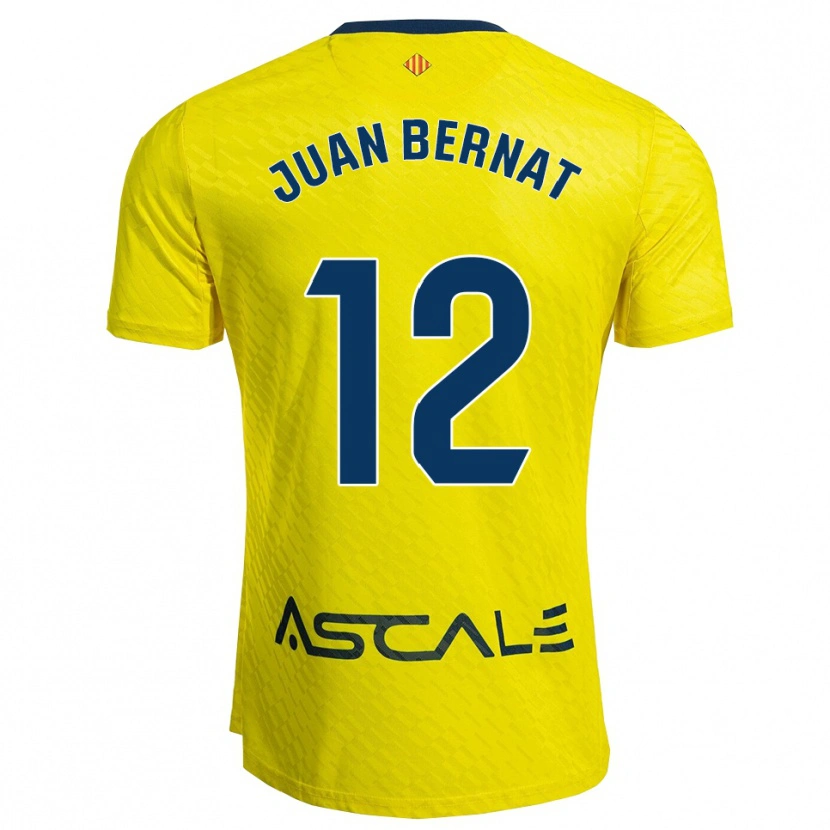 Danxen Mænd Juan Bernat #12 Gul Navy Hjemmebane Spillertrøjer 2025/26 Trøje T-Shirt