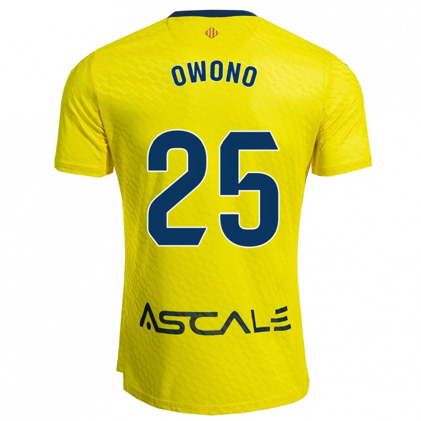 Danxen Mænd Roberto Owono #25 Gul Navy Hjemmebane Spillertrøjer 2025/26 Trøje T-Shirt