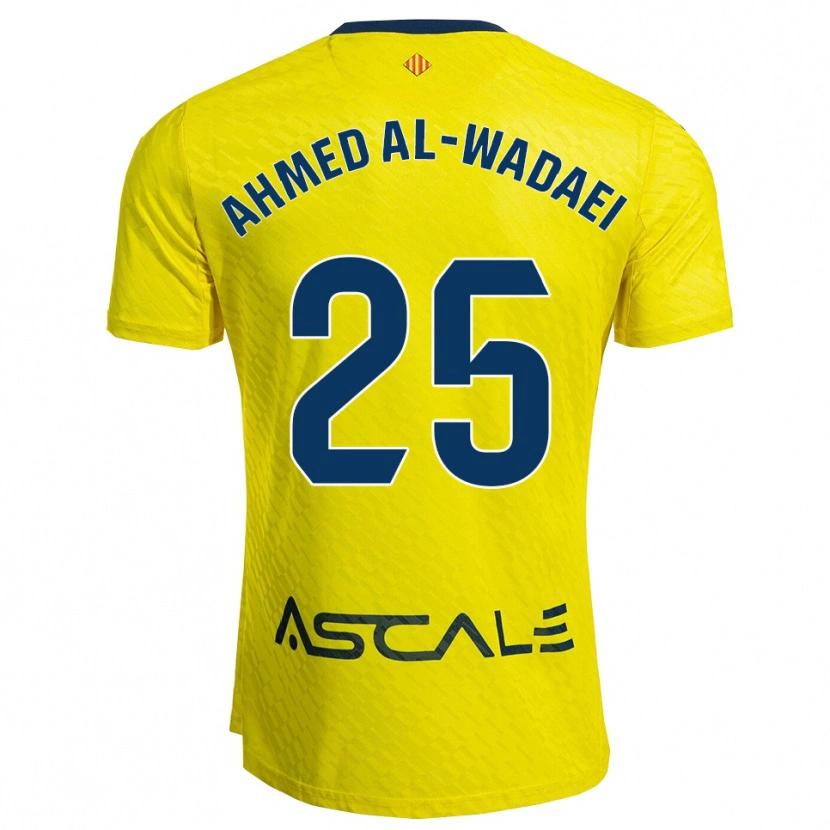 Danxen Mænd Sayed Ahmed Al-Wadaei #25 Gul Navy Hjemmebane Spillertrøjer 2025/26 Trøje T-Shirt