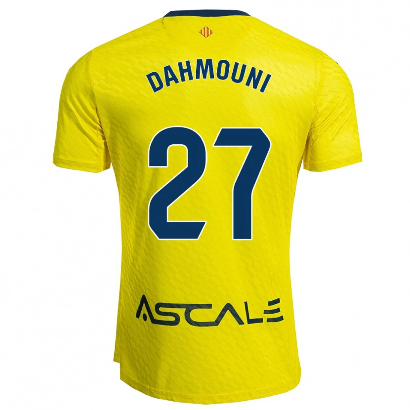 Danxen Mænd Moha Dahmouni #27 Gul Navy Hjemmebane Spillertrøjer 2025/26 Trøje T-Shirt