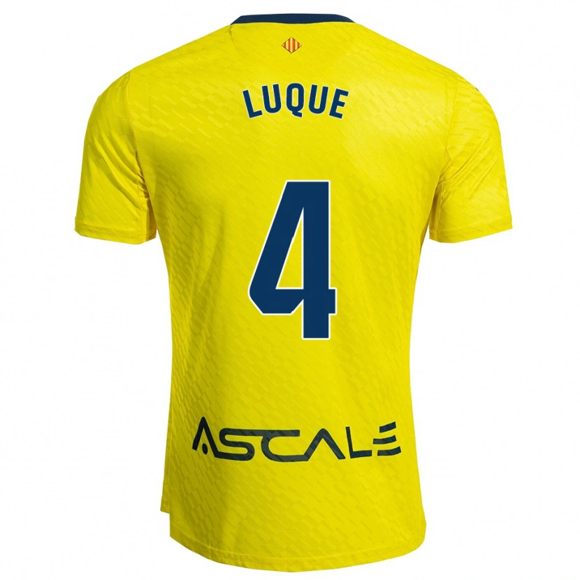Danxen Mænd Pedro Luque #4 Gul Navy Hjemmebane Spillertrøjer 2025/26 Trøje T-Shirt