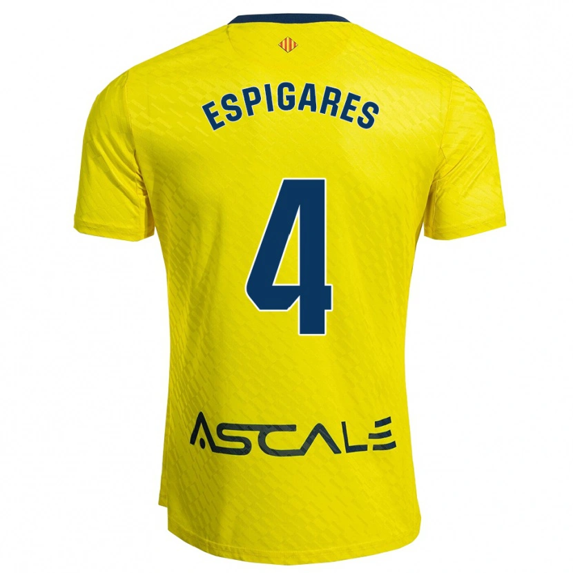 Danxen Mænd Antonio Espigares #4 Gul Navy Hjemmebane Spillertrøjer 2025/26 Trøje T-Shirt