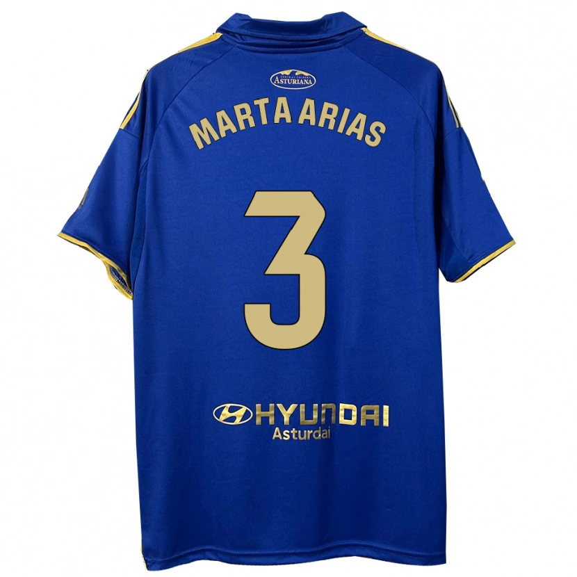 Danxen Mænd Marta Arias #3 Blå Guld Hjemmebane Spillertrøjer 2025/26 Trøje T-Shirt