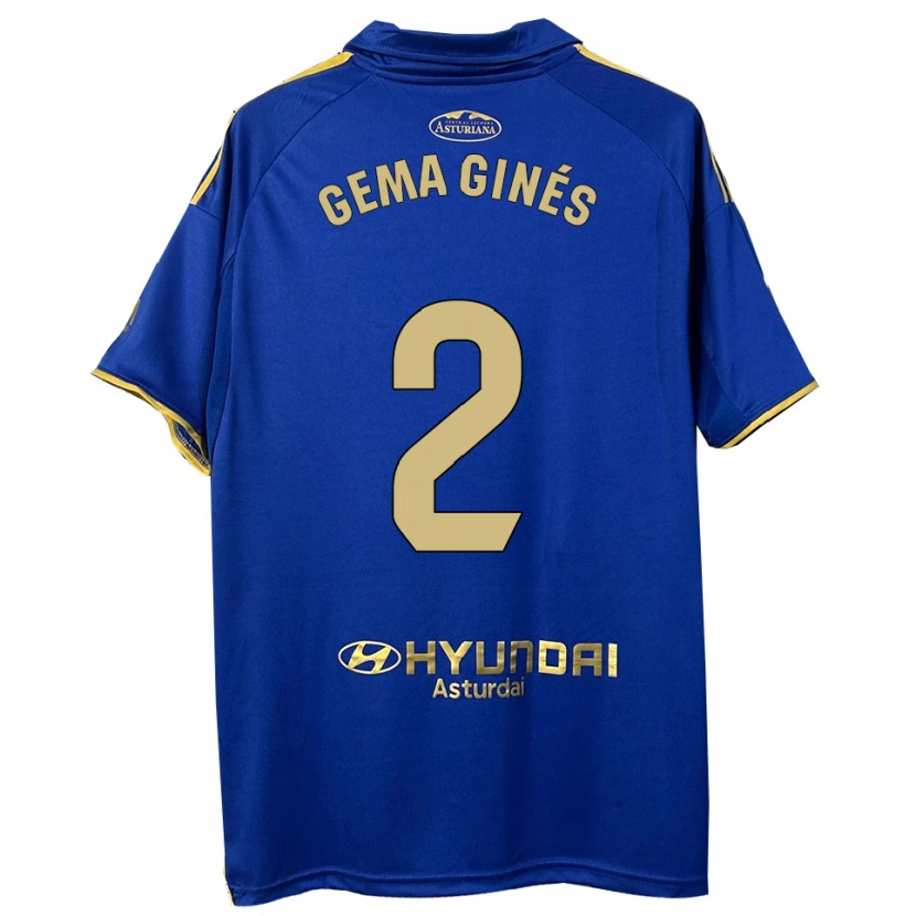 Danxen Mænd Gema Ginés #2 Blå Guld Hjemmebane Spillertrøjer 2025/26 Trøje T-Shirt
