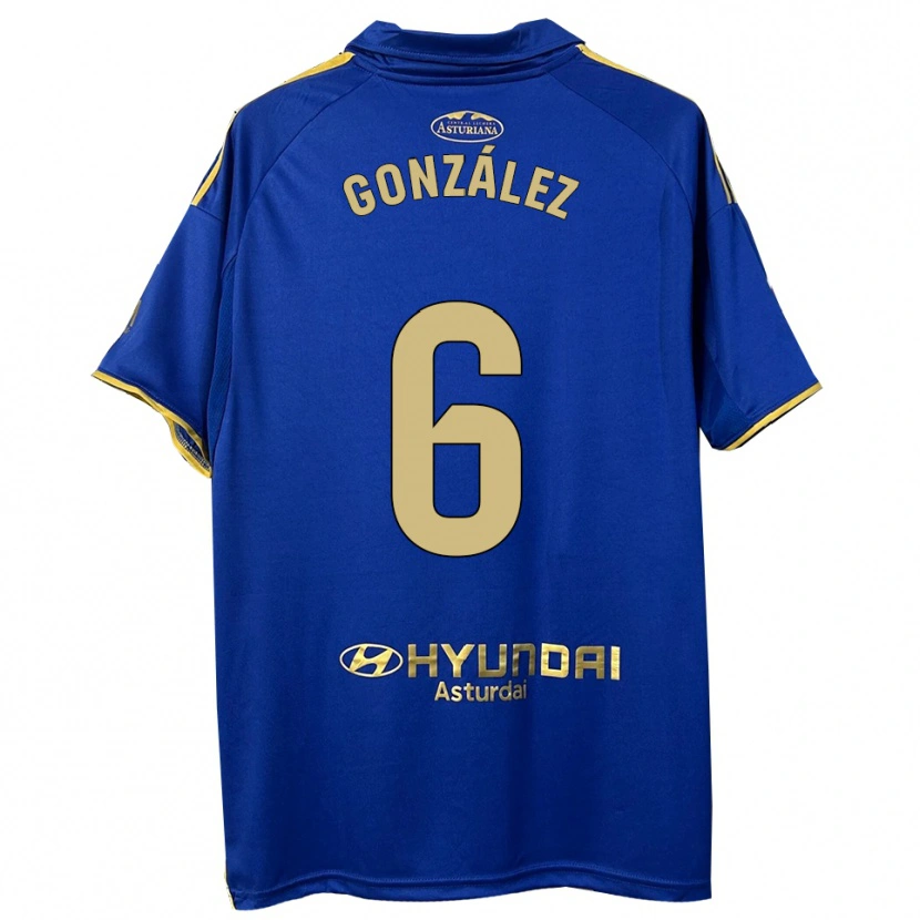 Danxen Mænd Yayo González #6 Blå Guld Hjemmebane Spillertrøjer 2025/26 Trøje T-Shirt
